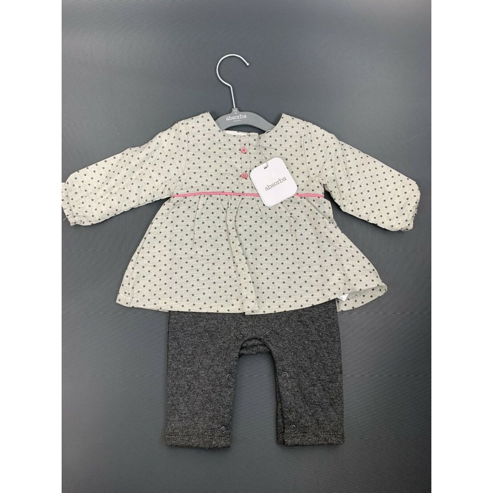 Absorba Baby Girl 0-3 Months Long Sleeve One Piece